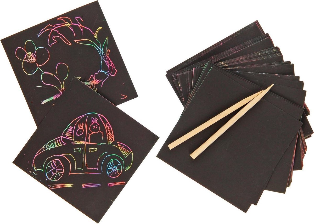 Feuilles à gratter magiques avec stylo