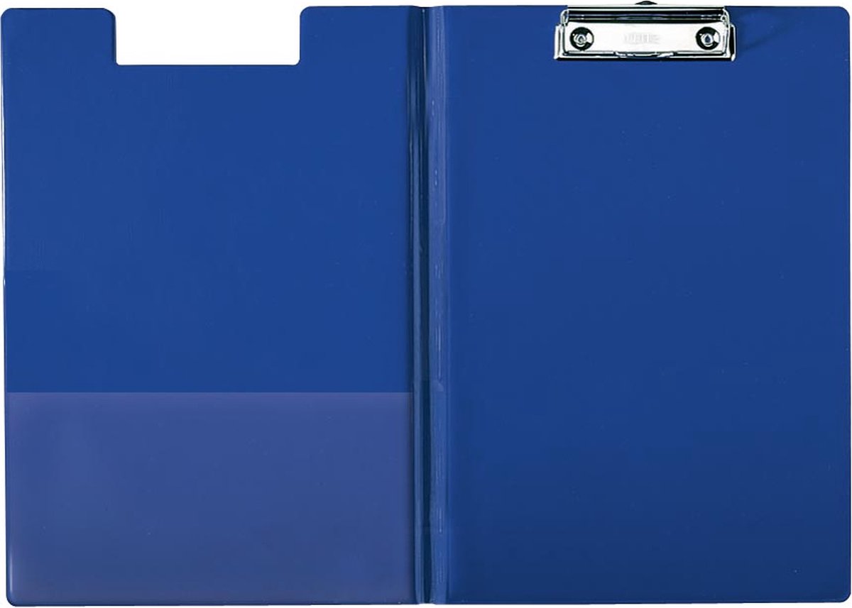 Porte-bloc A4 en plastique Esselte avec couvercle et pochette d'insertion - avec porte-stylo - capacité jusqu'à 200 feuilles - bleu