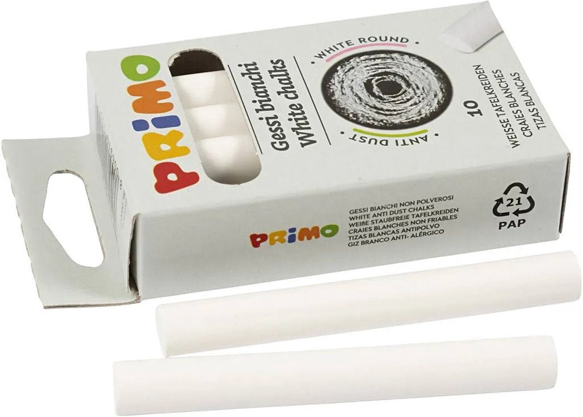 Société créative https : www.ccobby.nl tableau noir craie-l-8-cm-d-10-mm-white-10-piece-1-box