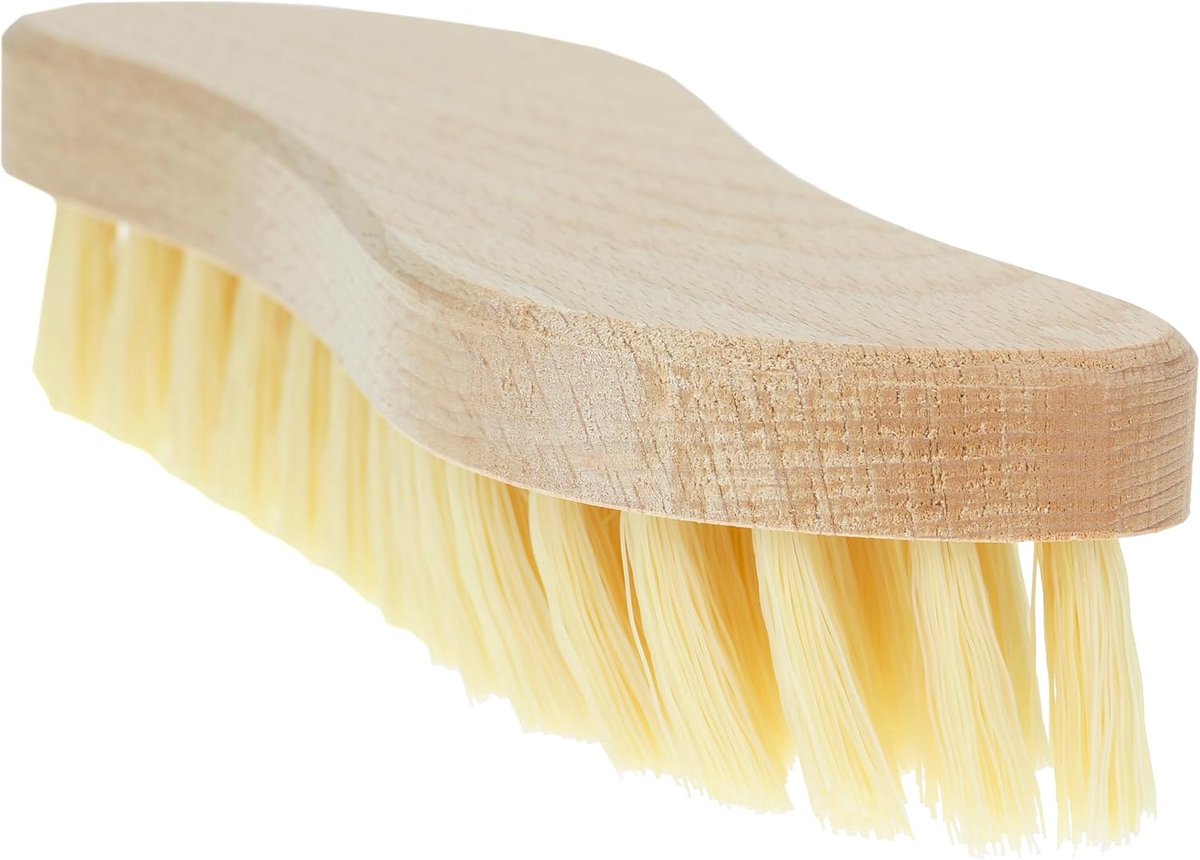 Brosse à récurer en bois Sorbo avec fibres tampico - brosse pour la maison et le jardin - brosse à main 19,4 cm