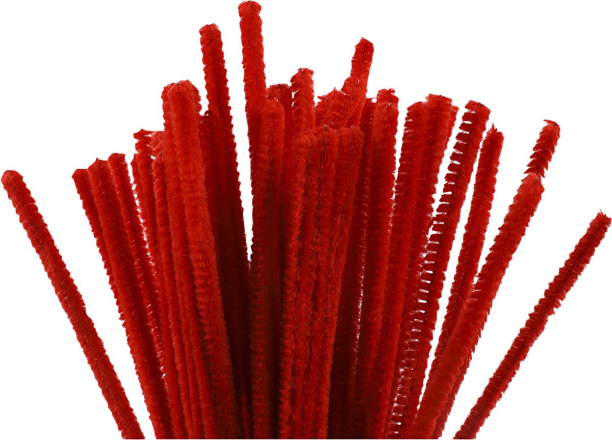 Creativ company cc fil chenille 6 mm rouge 50 pièces