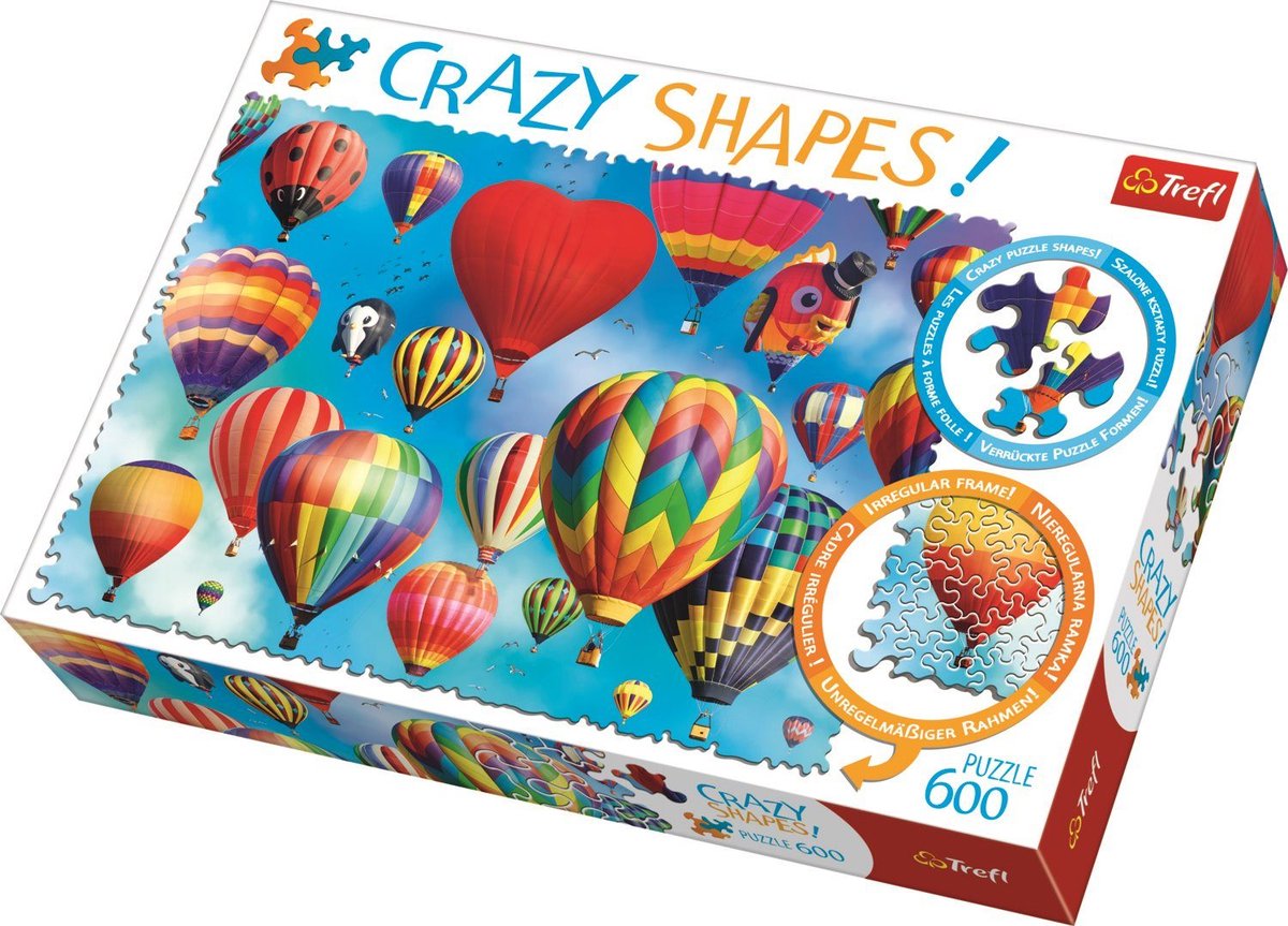 Puzzle Trefl ballons colorés - formes folles 600 pièces.