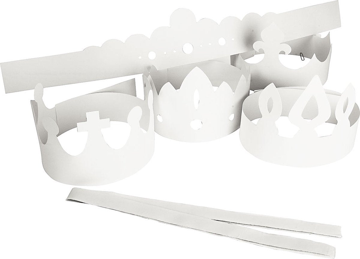 Couronnes Creativ company, h : 10-16,5 cm, l : 60 cm, 230 g, blanc, 5 pièces 1 boîte