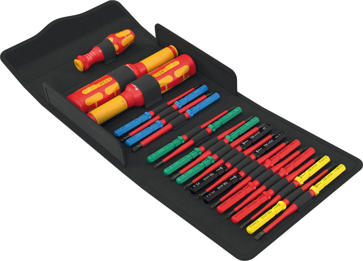 Wera Kraftform Kompakt VDE Safe-Torque Speed Schaltschrank Set 1 jeu de lames interchangeables VDE Crosshead Phillips, Crosshead Pozidri
