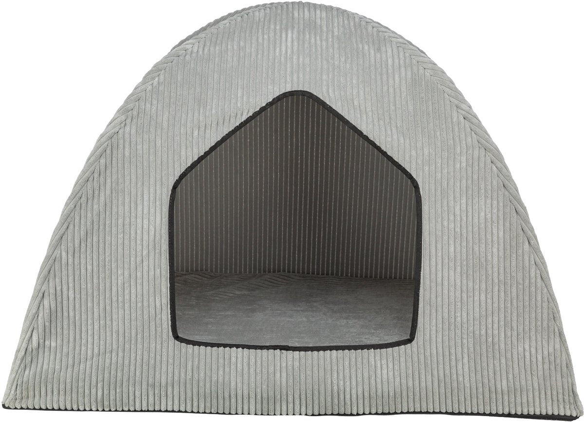 Tente de lit pour chien Trixie Jonna Vital en tissu côtelé gris clair