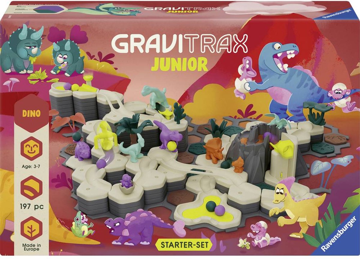 Ravensburger 24845 gravitrax junior - coffret de démarrage dinosaure xxl