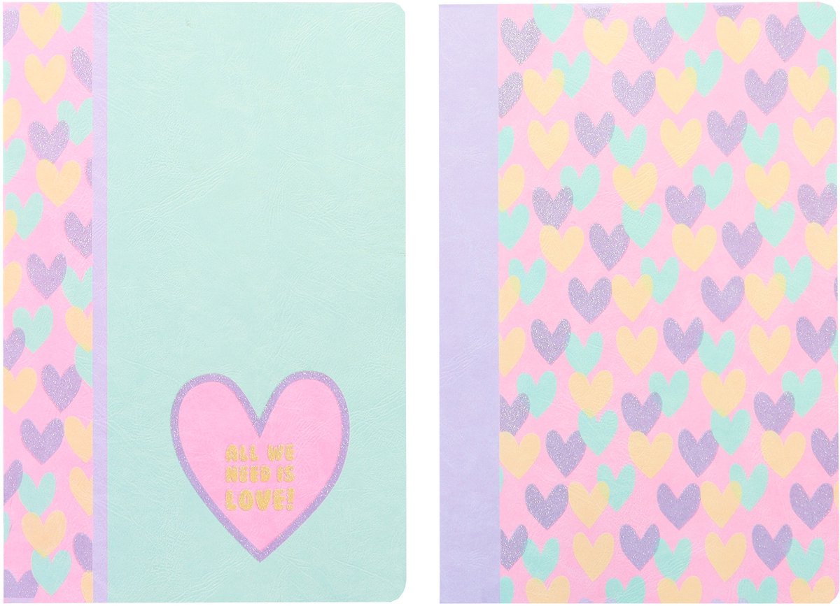 Carnets Kangaro - coeurs b'log - format A4 - avec diamant 5mm - 2 pièces - an-124163-a