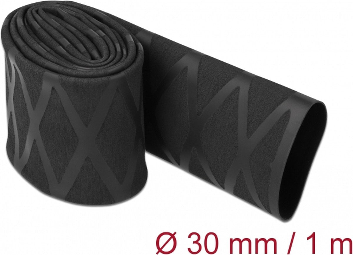 Delock 19596 - gaine thermorétractable - noir - polyoléfine - 100 cm - 3 cm - 1 pièce(s)