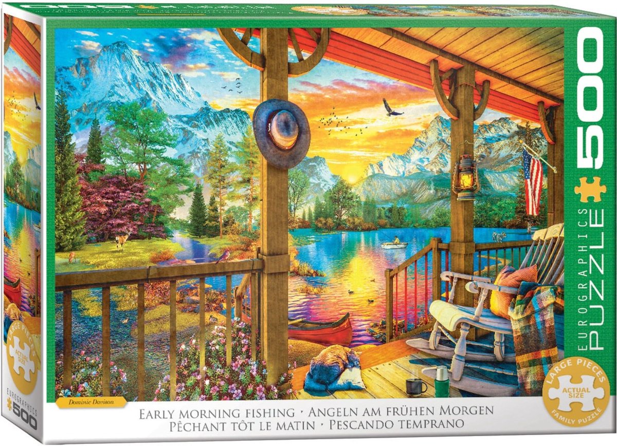 Eurographics - pêche tôt le matin - dominic davison - 500 pièces xl 68×48cm (l×h) - puzzle familial