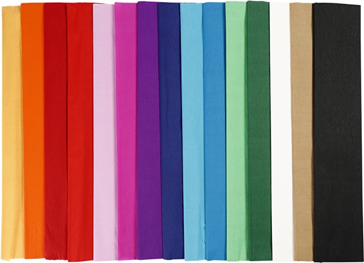 Creativ Company Crepe Papier - Couleurs de base, 15e.