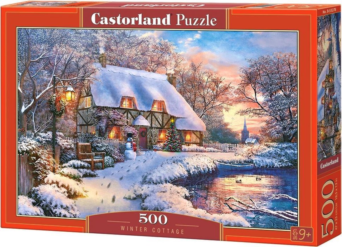 Chalet d'hiver Castorland – puzzle – 500 pièces – finition satinée – ajustement parfait – qualité européenne