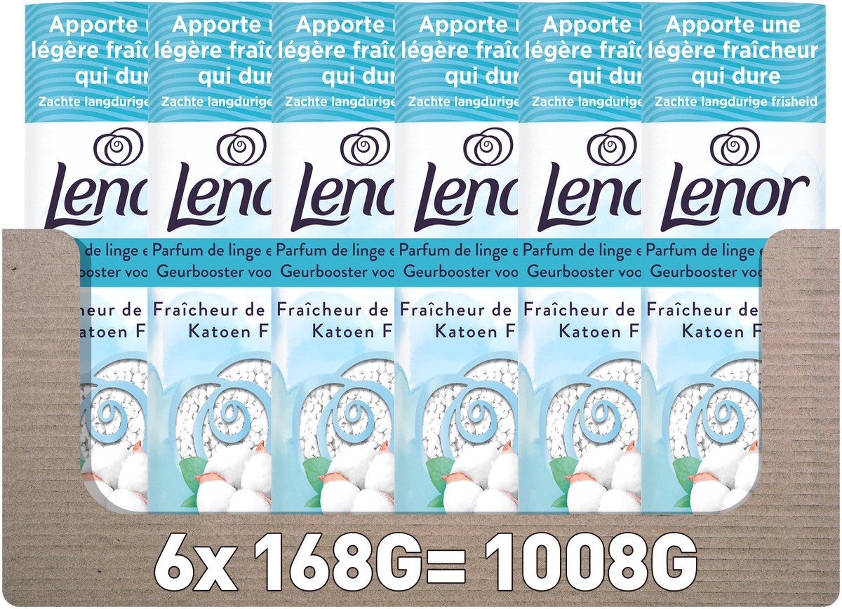 Lenor booster de parfum léger coton frais - 6 x 168 grammes - parfum lavant