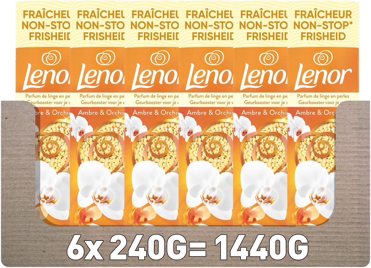Lenor booster de parfum orchidée ambrée - 6 x 240 grammes - parfum lavant