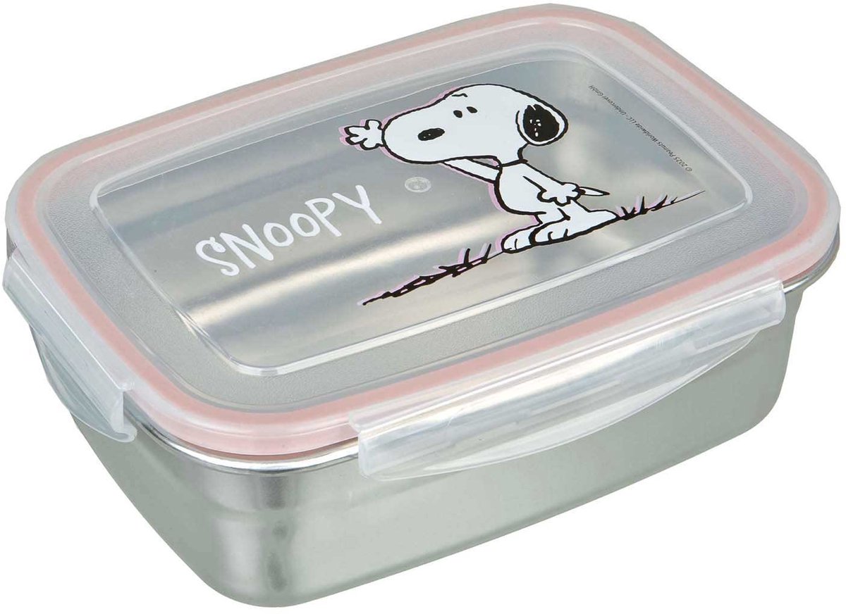 Boîte à lunch Undercover Snoopy en acier inoxydable avec couvercle en plastique.