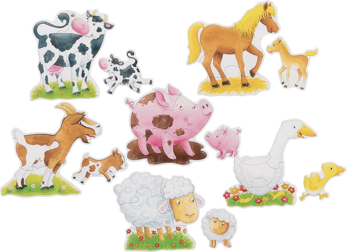 Goki Wooden Jigsaw Puzzle Farm Animaux, 25e.