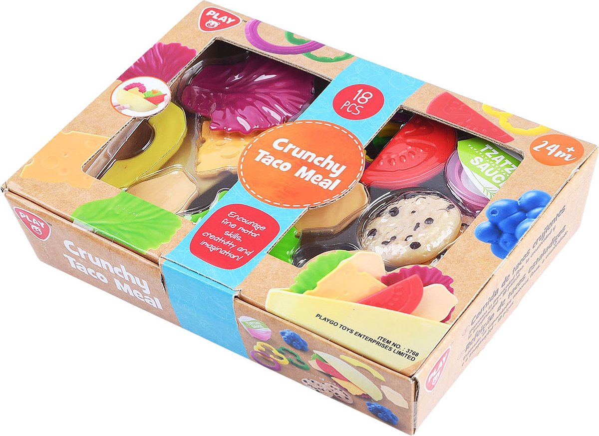 Playgo - Ensemble de jeu de tacos croustillants - 18 pièces.