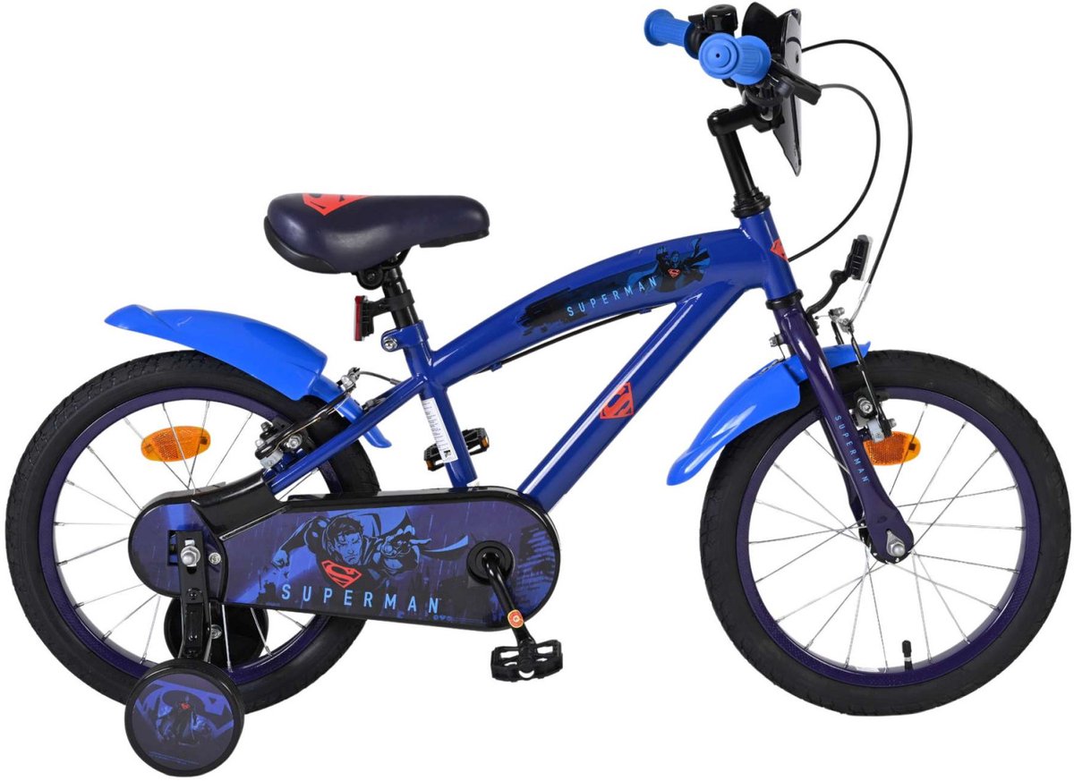 Vélo pour enfants Volare Superman - garçons - 16 pouces - bleu - deux freins à main