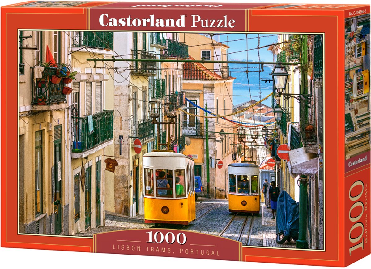 Tramways Castorland de Lisbonne, Portugal – puzzle – 1 000 pièces – finition satinée – ajustement parfait – qualité européenne