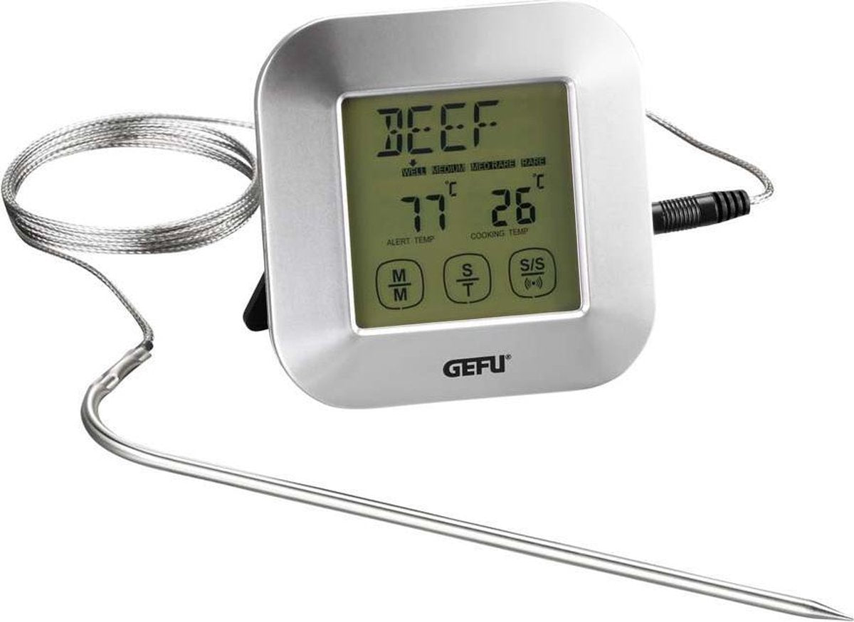 Thermomètre de cuisine Gefu punto 14 cm – acier inoxydable – jusqu'à 300°c – pour frire, cuire et rôtir des plats