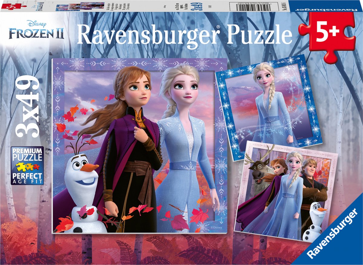 Ravensburger puzzles Disney La Reine des Neiges 2 - 3 x 49 pièces - puzzle enfant