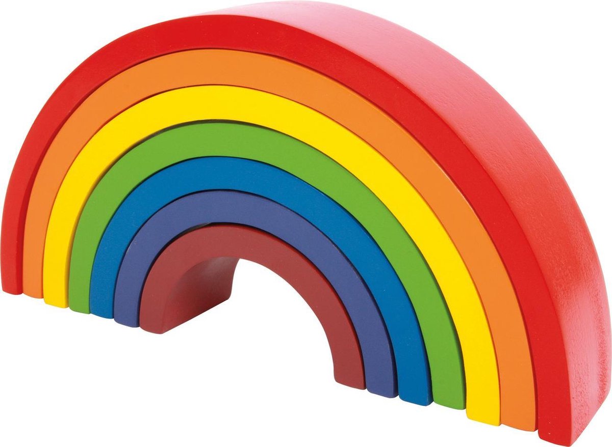 Petit pied - Blocs de construction en bois arc-en-ciel, 9dlg.