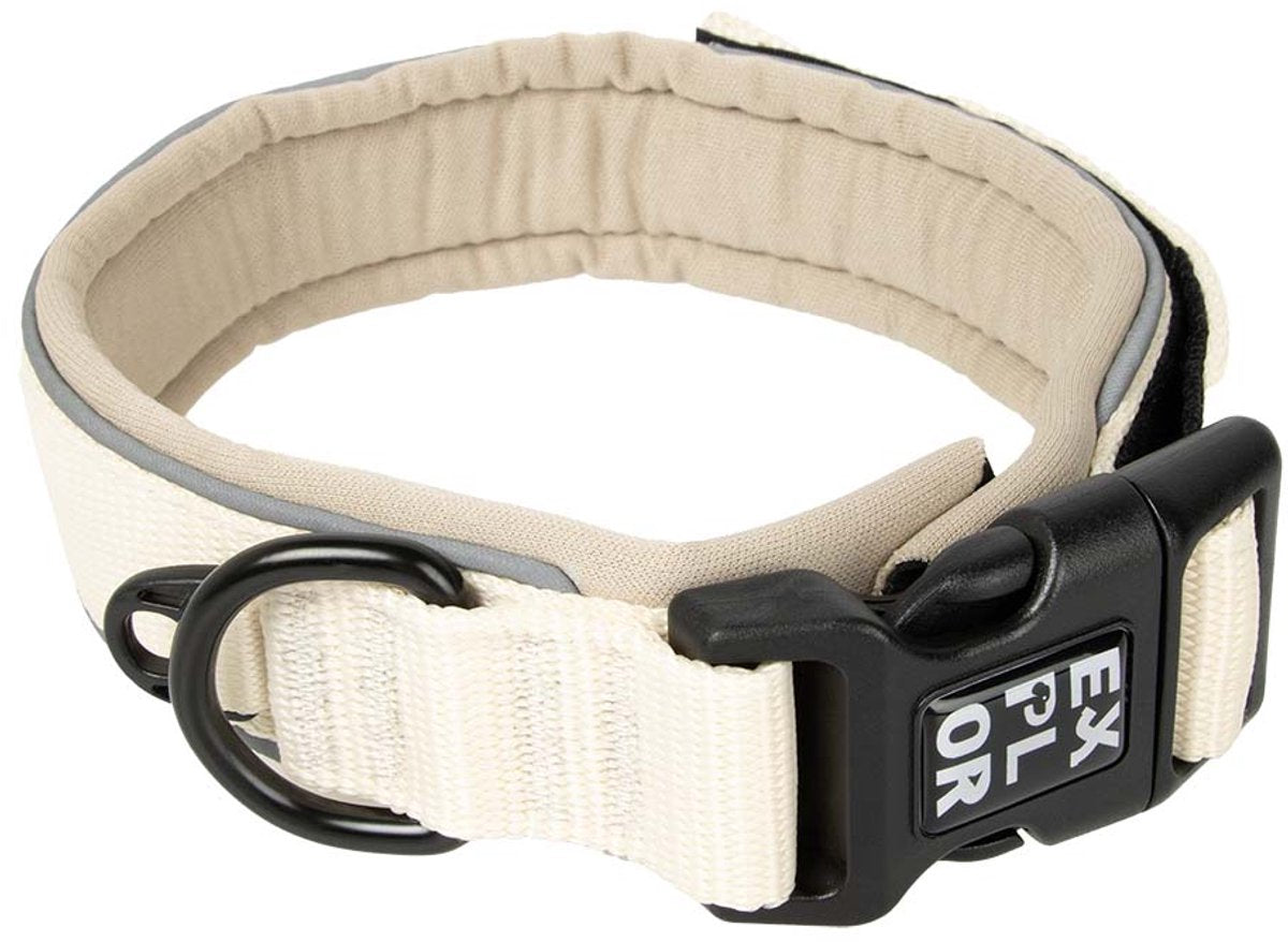 Explor duvoplus collier coupe ultime confortable mode pour chiens xl-52-61cm blanc antique