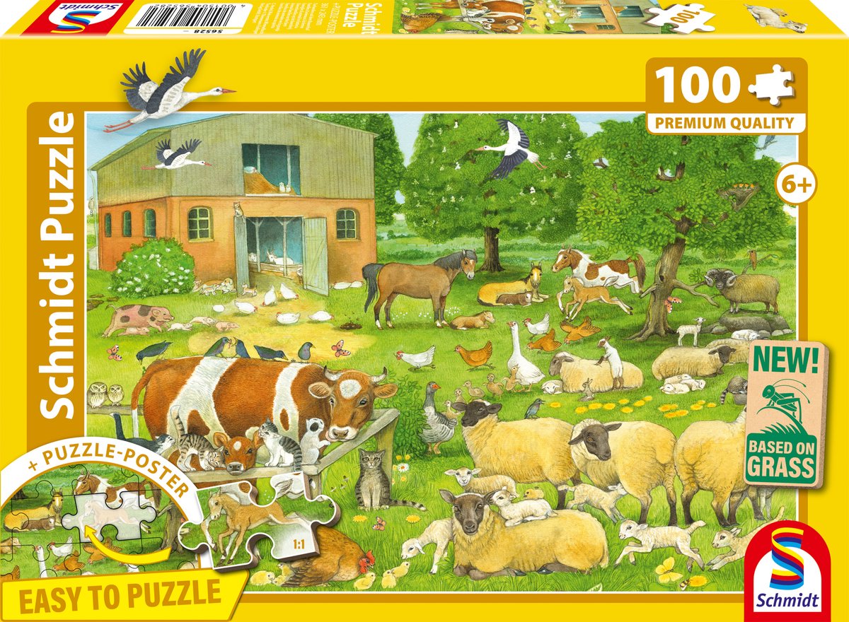 Schmidt - puzzle - animaux de la ferme bébés - 100 pièces - enfants - à partir de 6 ans