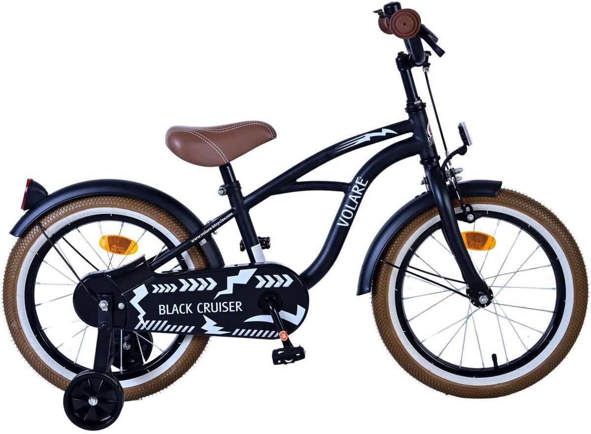 Volare Black Cruiser Children's Bike - Boys - 16 pouces - noir