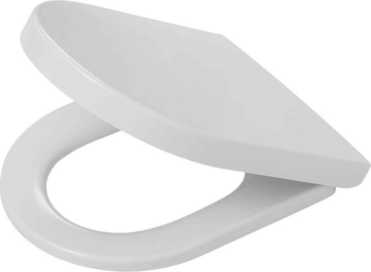 Tiger memphis - abattant de toilettes en forme de D - abattant de toilettes avec couvercle - fermeture en douceur - fonction de nettoyage facile - duroplast blanc