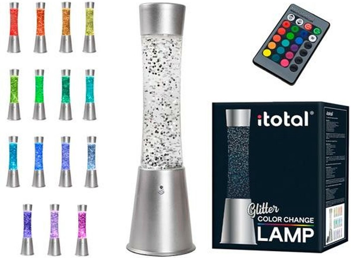 Lampe à paillettes avec changement de couleur et télécommande