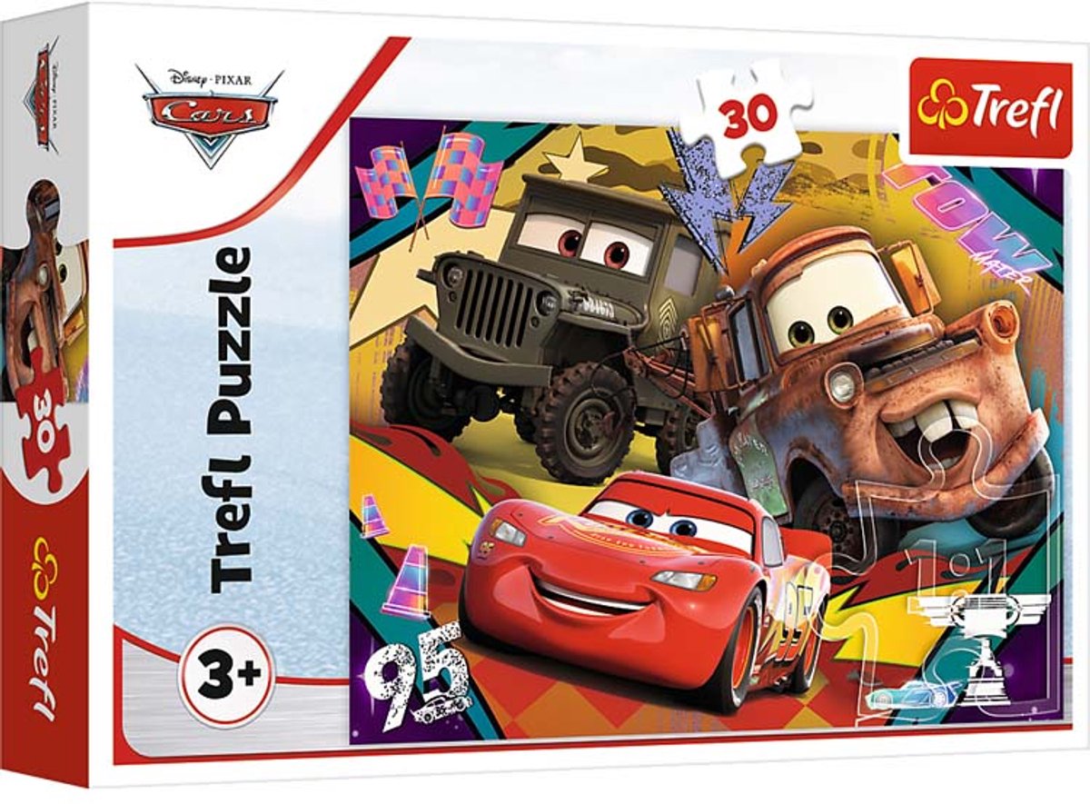 Puzzle Trefl - Voitures Disney 3 - 30 pièces - puzzle coloré.