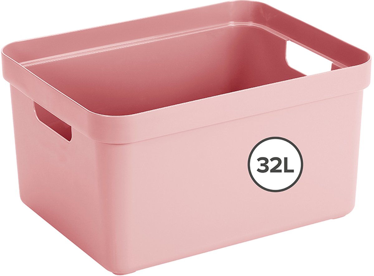 Sigma home boîte de rangement 32l rose 445x345x243mm | 2 pièces