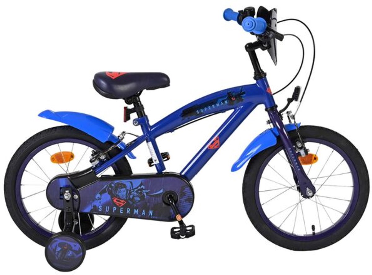 Vélo pour enfants Superman - garçons - 16 pouces - bleu - deux freins à main