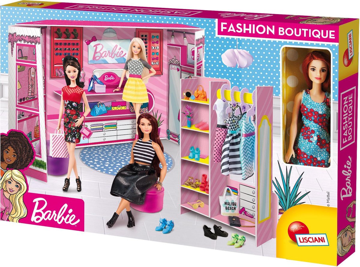 Boutique de mode Barbie Lisciani avec poupée