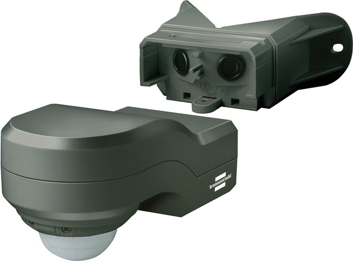 Détecteur de mouvement Brennerstuhl capteur de mouvement infrarouge pour extérieur et intérieur - IP 44 (angle de détection 240° et portée 12m) anthracite