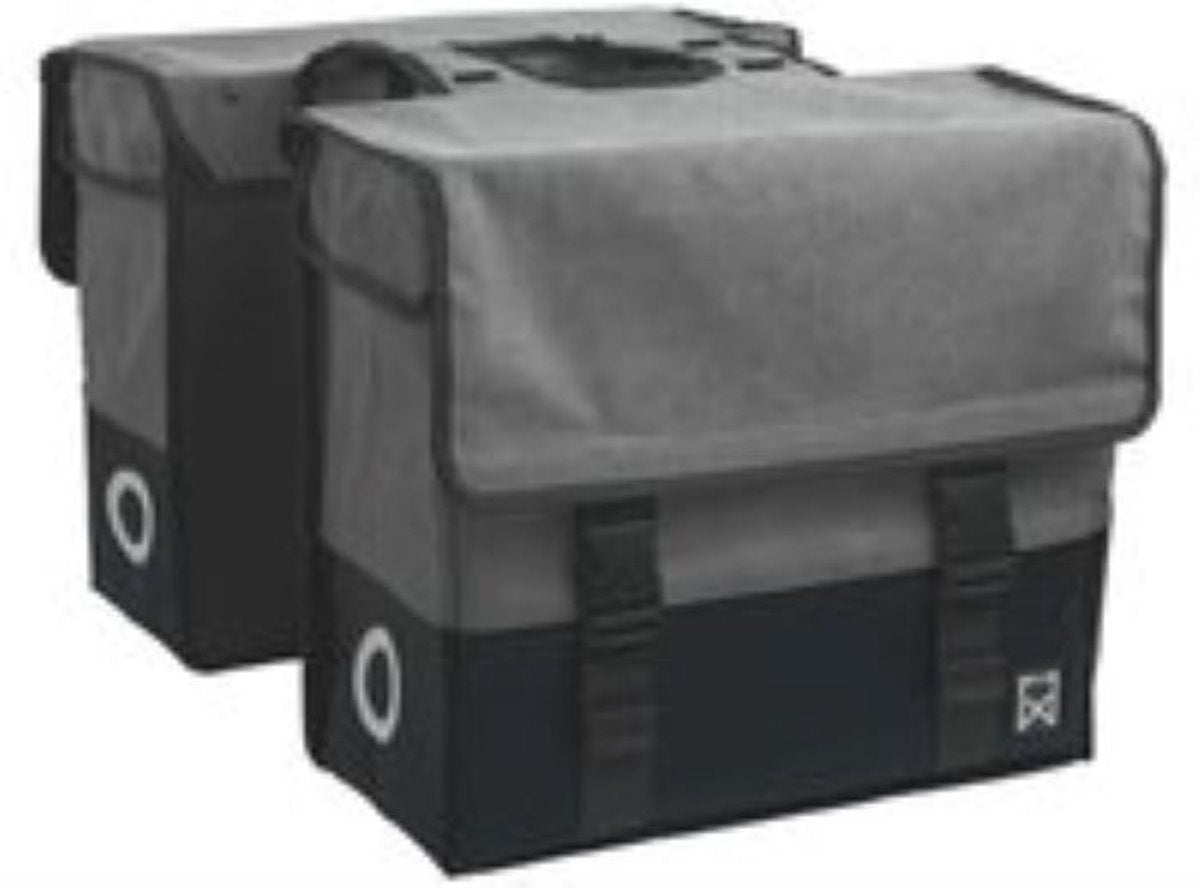 Sacoche de vélo double Willex - toile - réflexion - 48 litres - montage universel - gris noir mat