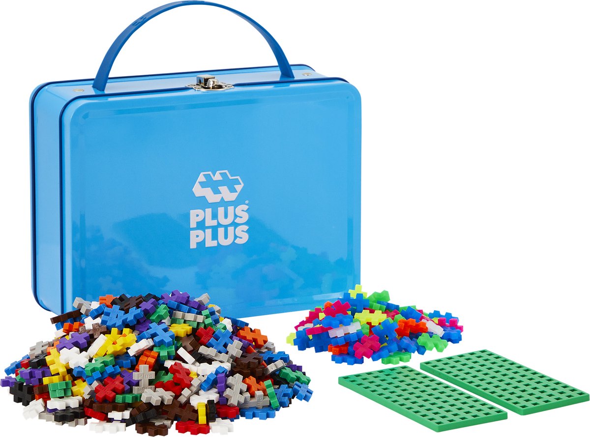 Valise de voyage Plus-Plus Basic, ensemble de construction 600 pièces bleu - 7002 - jouets de construction - jouets de construction - ensemble avec blocs de construction - à partir de 5 ans