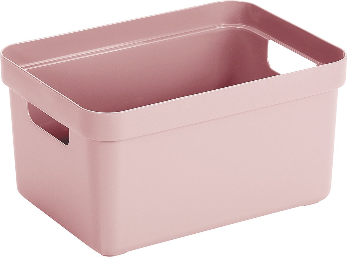 Sigma home boîte de rangement 13l rose 350x246x183mm | 3 pièces