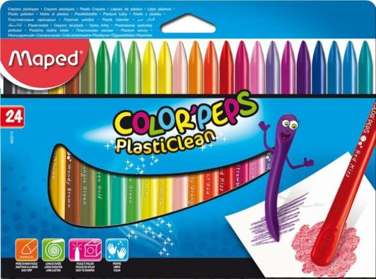 Maped bureau colorpeps plasticlean - en boîte carton x 24