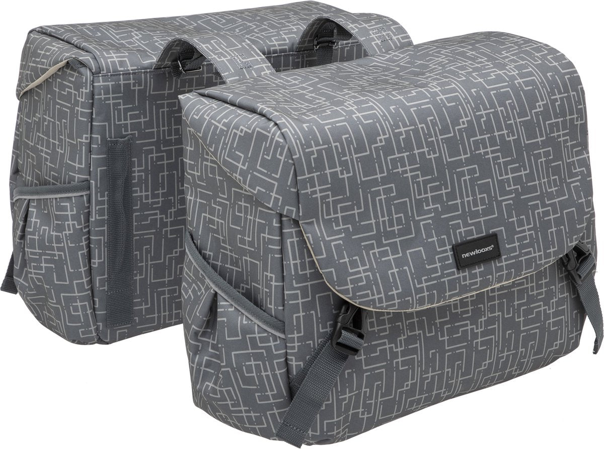 Mondi Joy Double Bicycle Bag - Racktime Snap -it - Water -Polyester-Polyester - 38L - Ivy Walnut