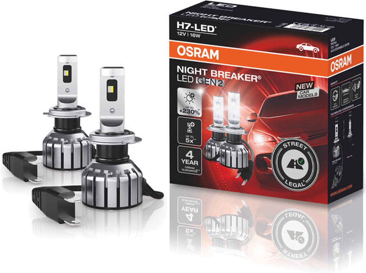 Osram H7 LED Phare 12 V Set Night Breaker LED Gen2 ECE Approuvé
