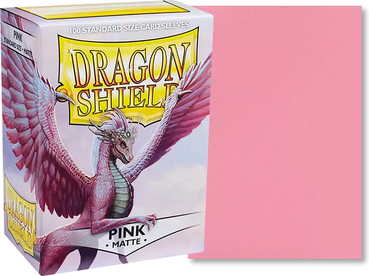 Arcane tinmen asmodee manches dragon bouclier mat - rose (100ct) - fr