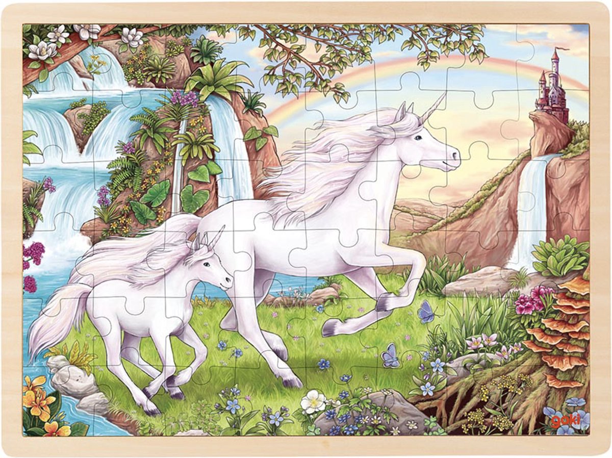 Goki Wooden Jigsaw Puzzle Unicorn, 48st.