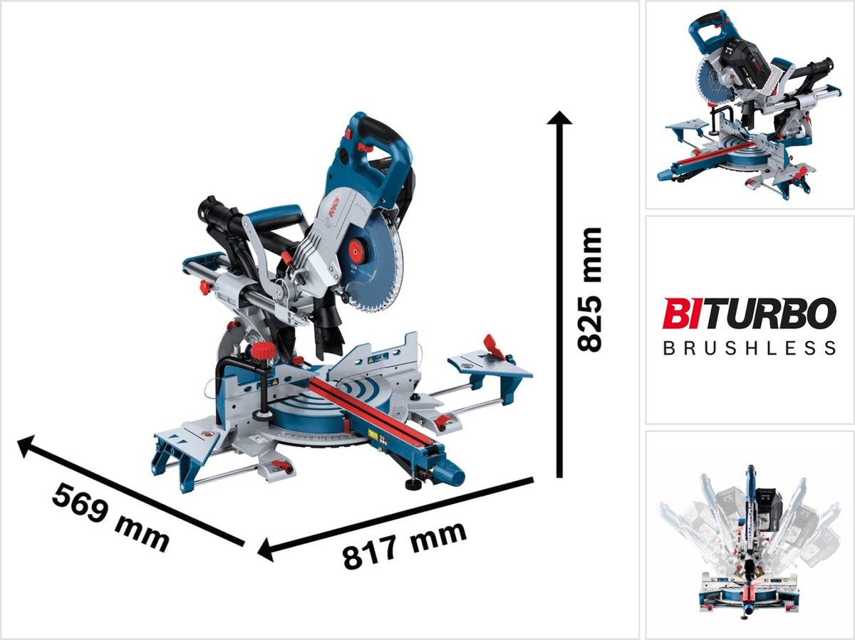 Scie à tronçonner sans fil Bosch professional gcm 18v-216 dc - biturbo - sans batterie 18v ni chargeur