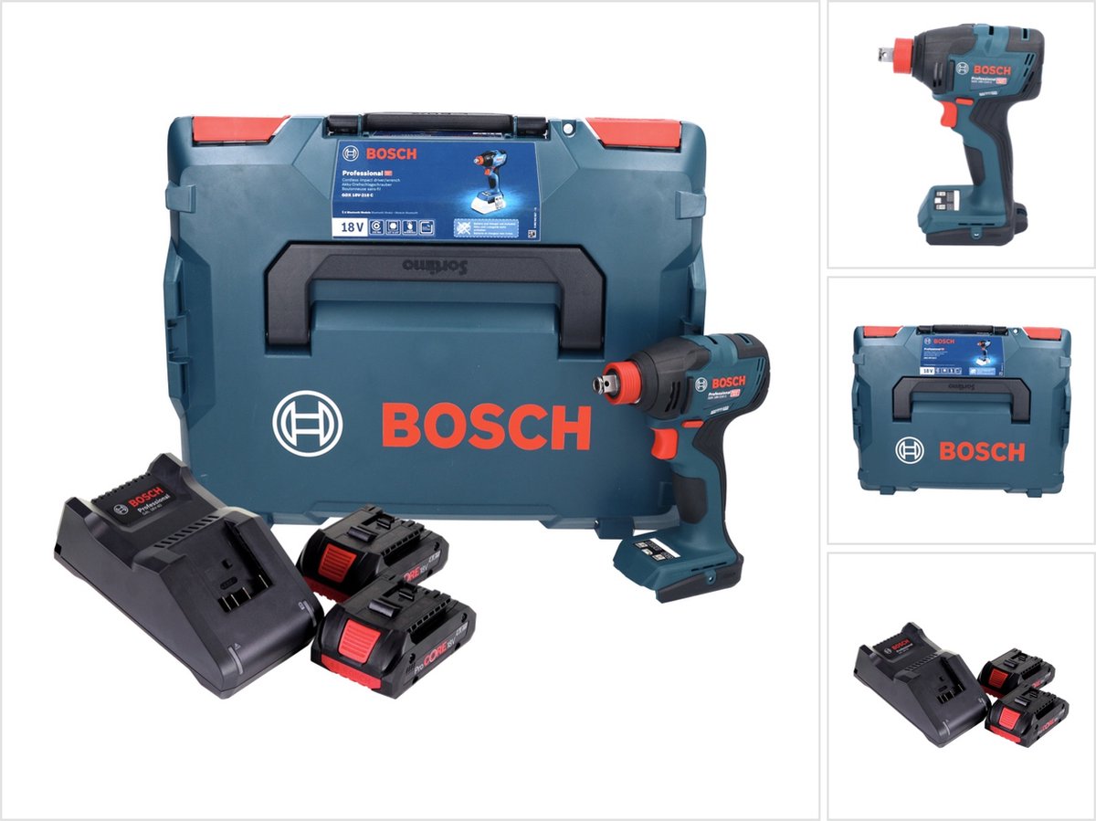 Bosch professional gdx 18v-210 c clé à chocs sans fil procore 18v 4,0ah (2x) en l-boxx - 06019j0203