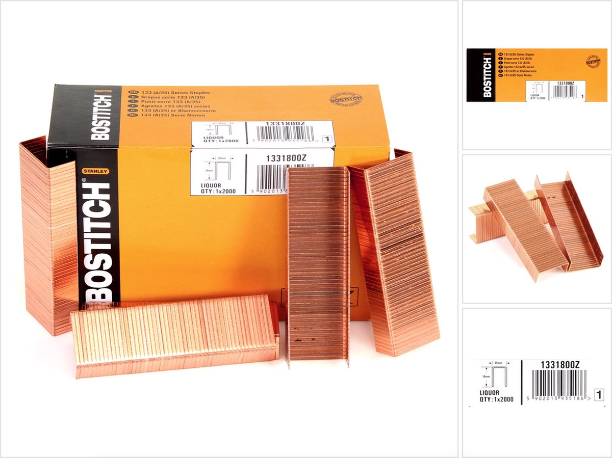 Agrafes de boîte Bostitch a35 18mm, 2000 pièces