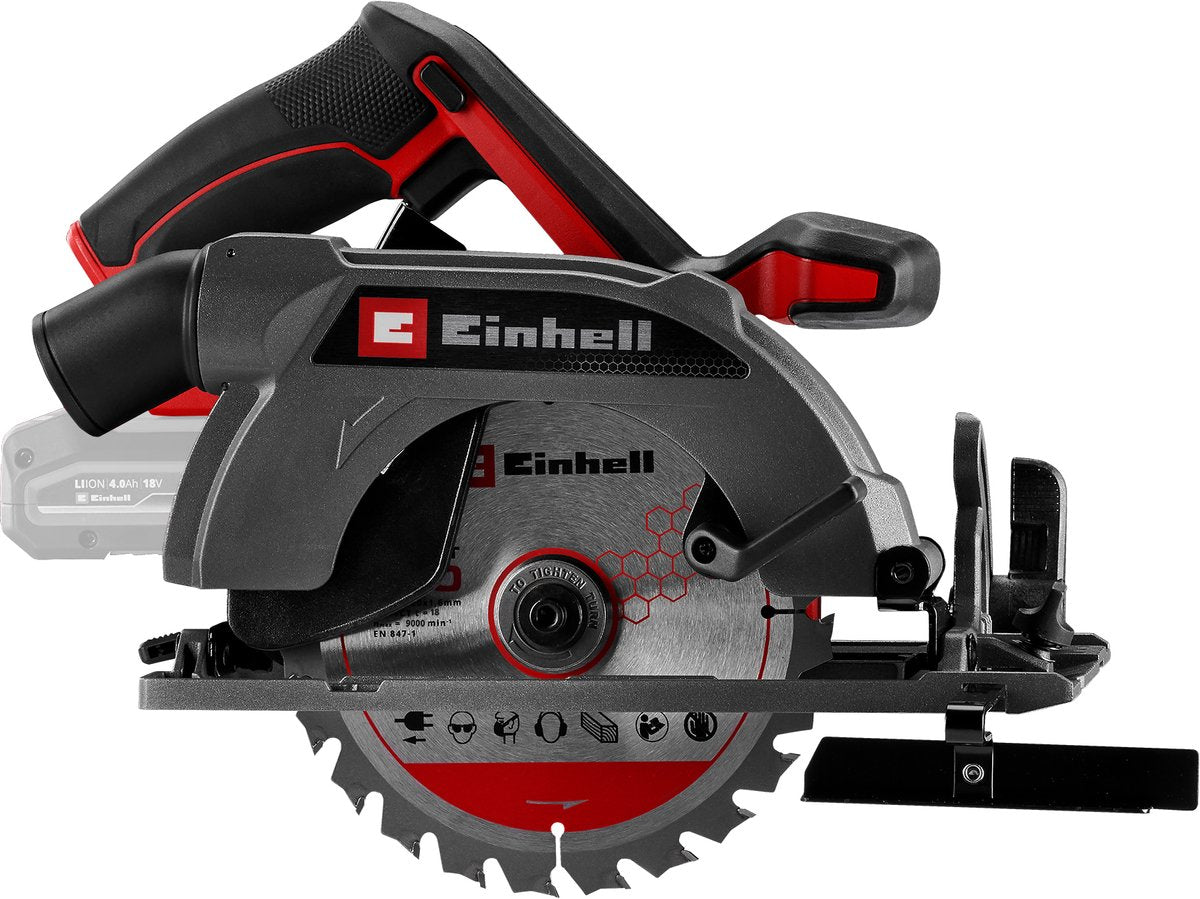 Scie circulaire sans fil Einhell te-cs 18 150-2 li - scie circulaire à main solo (rouge noir, power x-change, batterie et chargeur non inclus)