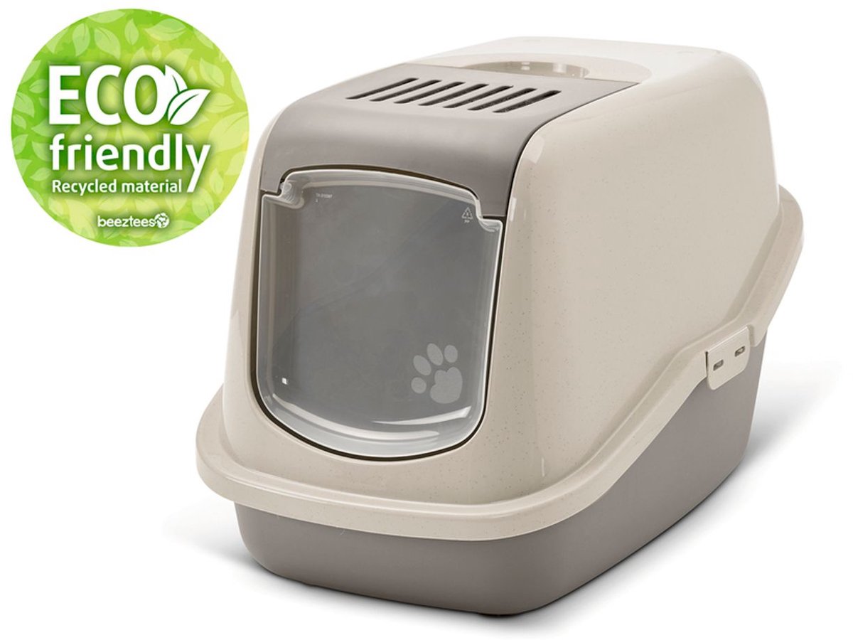 Savic toilette pour chat Nestor Happy Planet 56x39x38,5 cm - bac à litière - gris granit moka