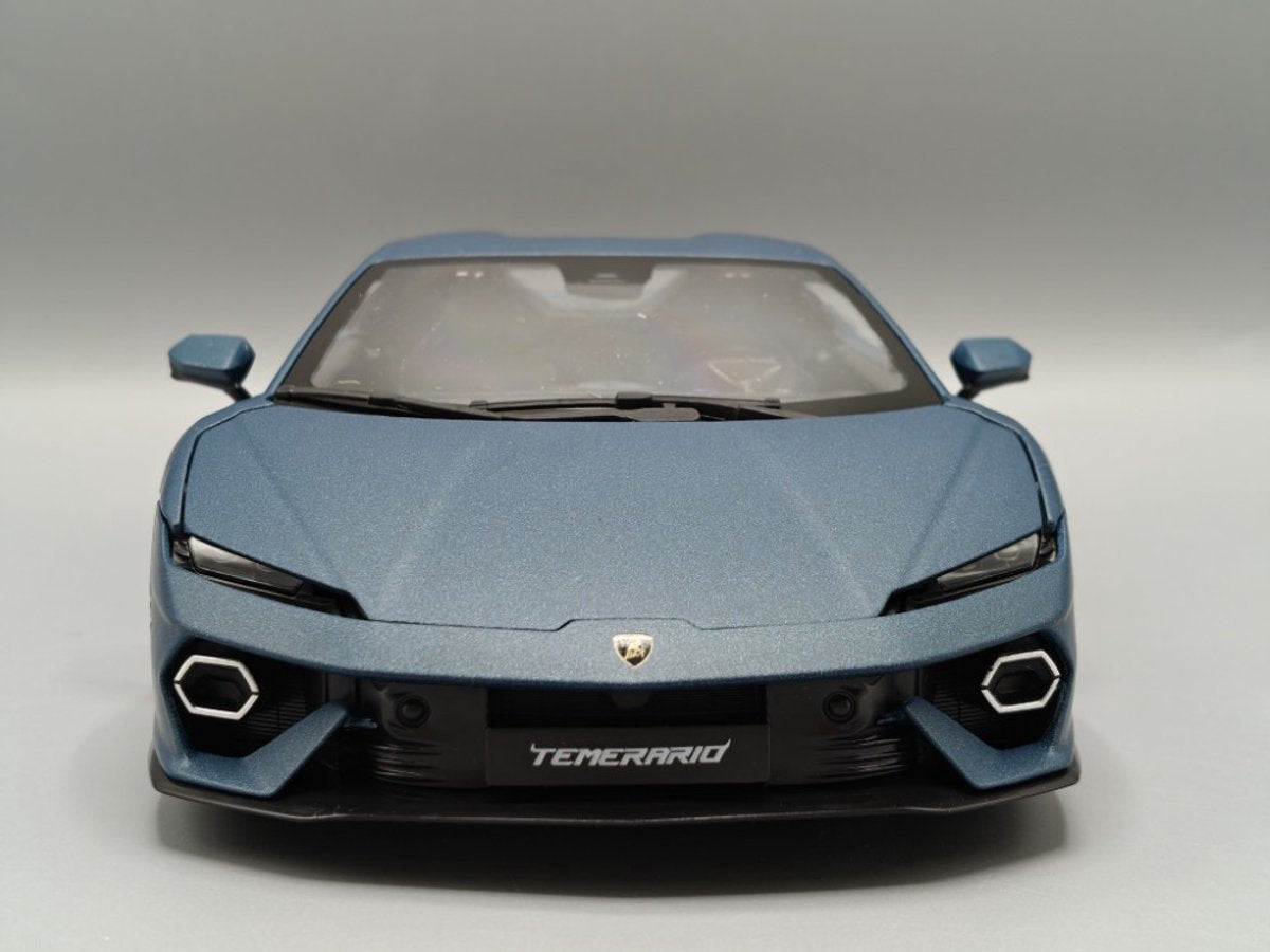 Modèle réduit de voiture Bburago 1:18 – Lamborghini Temerario 2024 bleu mat