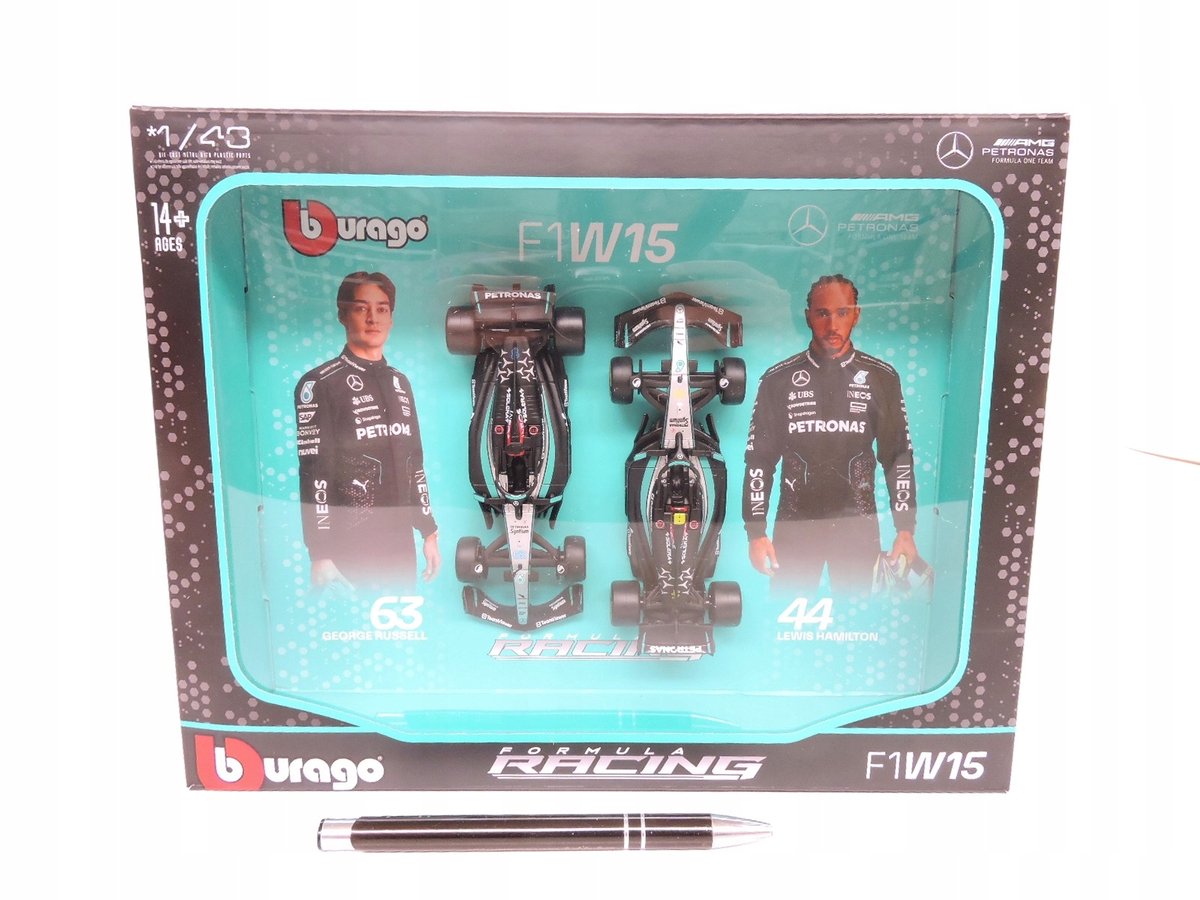 Bburago mercedes-amg w15 f1 voitures set 1:43 hamilton russell